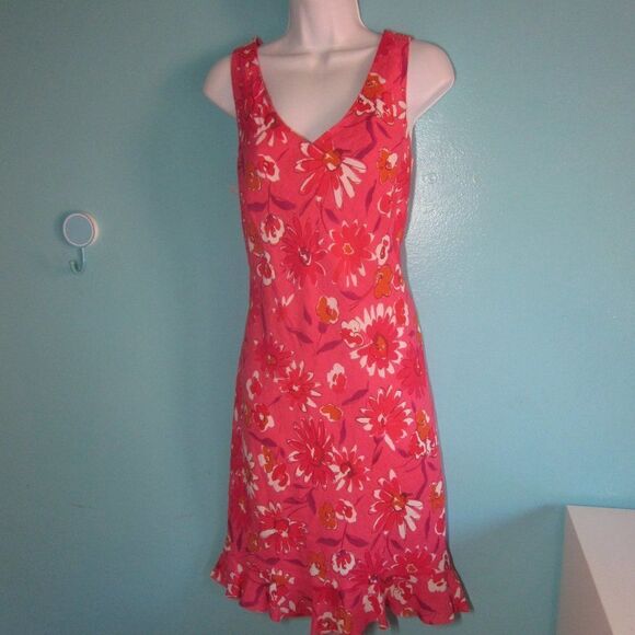 Evan Picone Linen Blend Pullover Pink Sheath  Womens  Size 10 Summer Party Dress - Picture 11 of 11